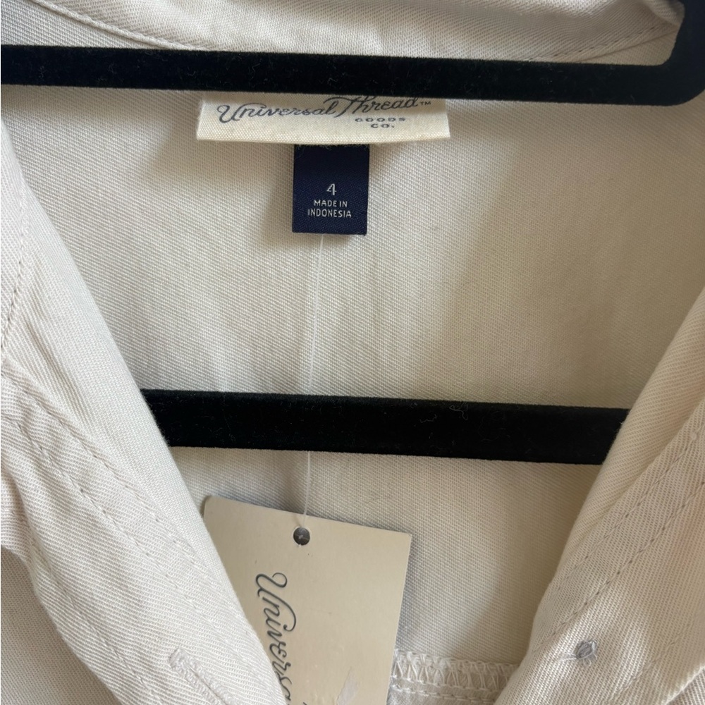 NWT Universal Thread Cream Button-Front Utility Boilersuit Jumpsuit | size 4 - Picture 5 of 7